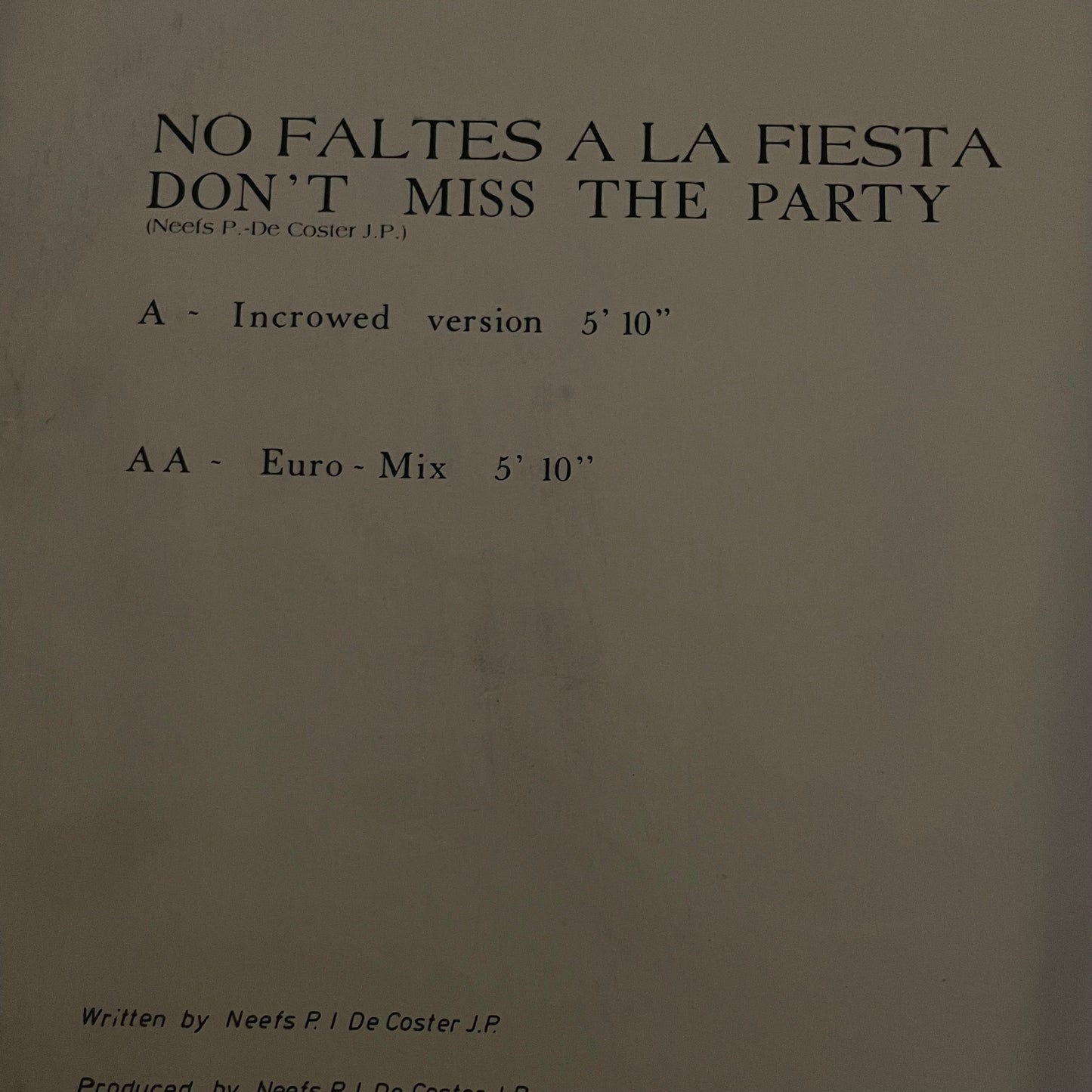 Bizz Nizz - No Faltes A La Fiesta